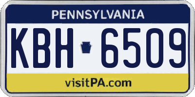 PA license plate KBH6509