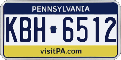 PA license plate KBH6512