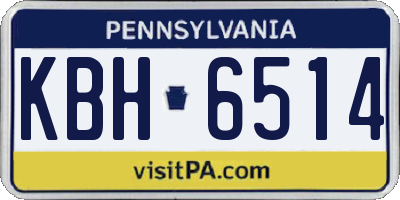 PA license plate KBH6514