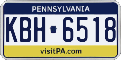PA license plate KBH6518