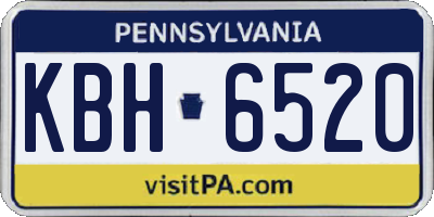 PA license plate KBH6520