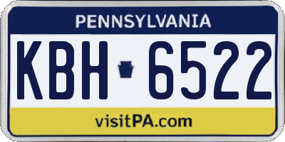 PA license plate KBH6522