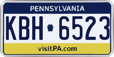 PA license plate KBH6523