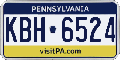 PA license plate KBH6524