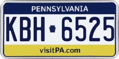 PA license plate KBH6525