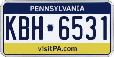 PA license plate KBH6531
