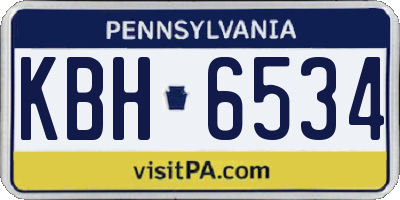 PA license plate KBH6534