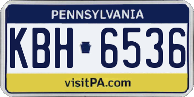 PA license plate KBH6536