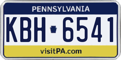 PA license plate KBH6541