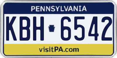 PA license plate KBH6542