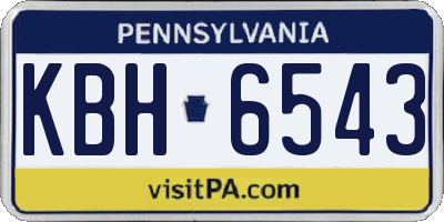 PA license plate KBH6543