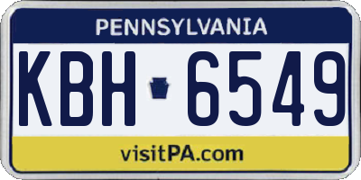 PA license plate KBH6549