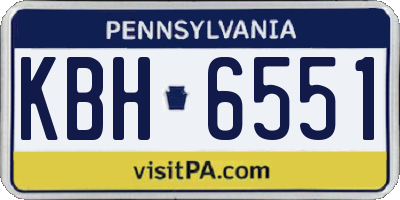 PA license plate KBH6551