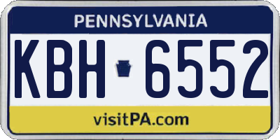PA license plate KBH6552