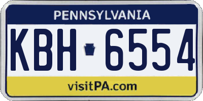 PA license plate KBH6554