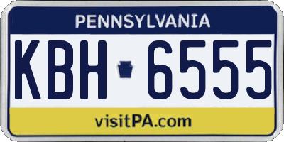 PA license plate KBH6555