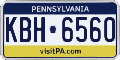 PA license plate KBH6560