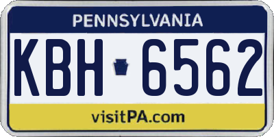 PA license plate KBH6562