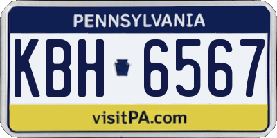 PA license plate KBH6567
