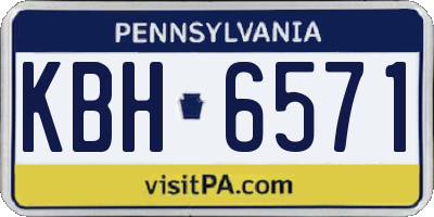 PA license plate KBH6571