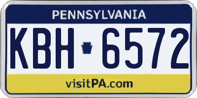 PA license plate KBH6572