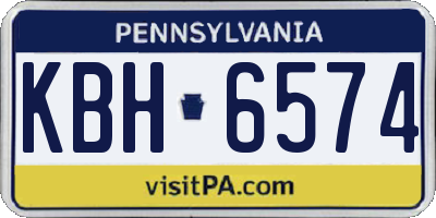 PA license plate KBH6574