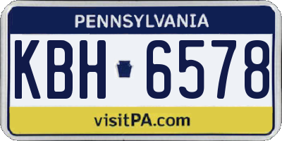PA license plate KBH6578