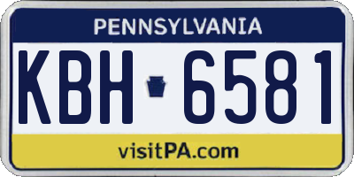 PA license plate KBH6581