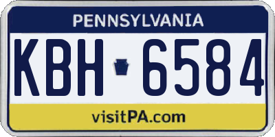 PA license plate KBH6584