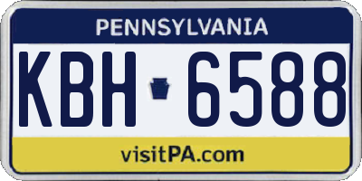 PA license plate KBH6588