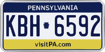 PA license plate KBH6592