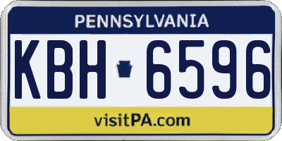 PA license plate KBH6596