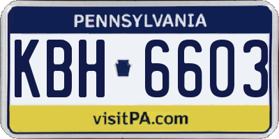 PA license plate KBH6603