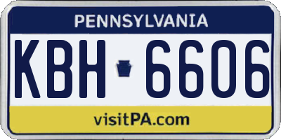 PA license plate KBH6606