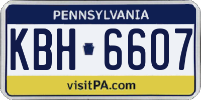 PA license plate KBH6607