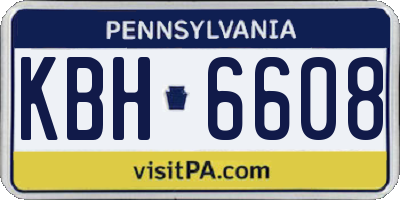 PA license plate KBH6608