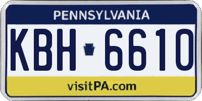 PA license plate KBH6610