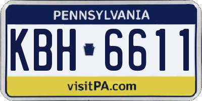 PA license plate KBH6611