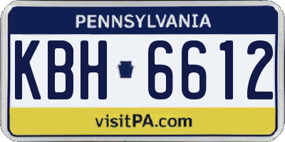 PA license plate KBH6612