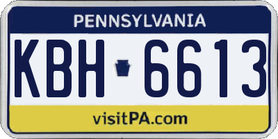 PA license plate KBH6613