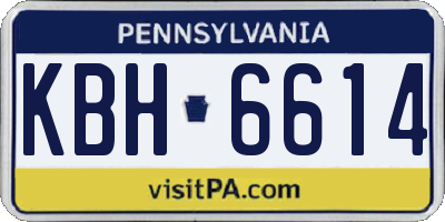 PA license plate KBH6614