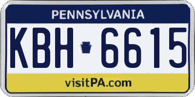 PA license plate KBH6615