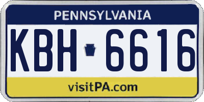 PA license plate KBH6616