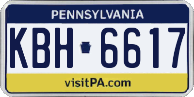 PA license plate KBH6617
