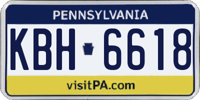 PA license plate KBH6618