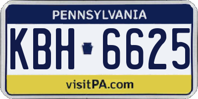 PA license plate KBH6625