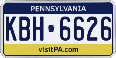 PA license plate KBH6626