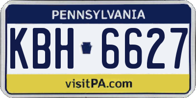 PA license plate KBH6627