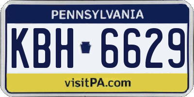 PA license plate KBH6629
