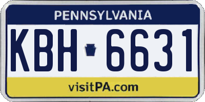 PA license plate KBH6631